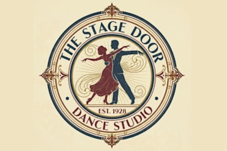 make creative dance studio vintage logo design with express delivery