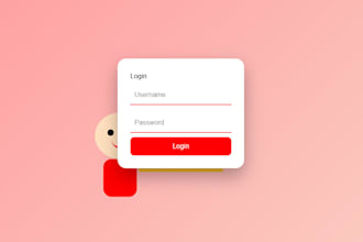 create a responsive animated login form using HTML, CSS and javascript
