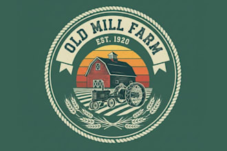 do a professional agricultural vintage farm logo for your business