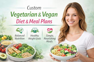 be your dietitian for vegetarian and vegan diet plan and meal plan