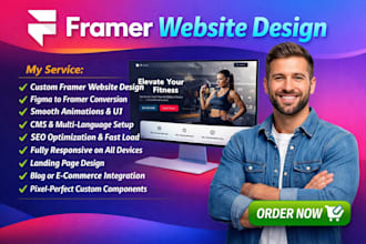 design modern framer website portfolio framer landing page figma to framer
