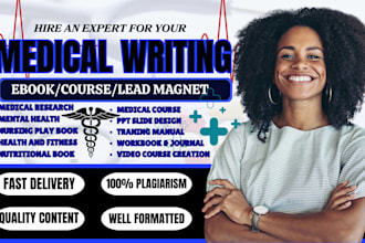 ghostwrite 30k words medical ebook health fitness nursing, healthcare journal