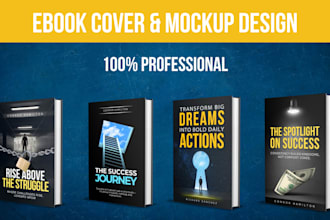 create ebook cover design with 3d mockup