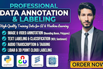 do data annotation and data labeling of images , text and videos for ai models