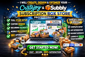 create and optimize cratejoy website design subbly subscription box store
