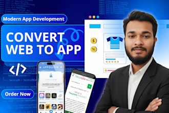 convert website to app, android app and ios app, mobile app development, flutter