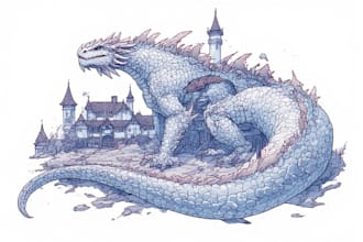 draw a fantasy illustration in a definite style