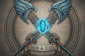 design a striking crossed swords logo for your brand or team