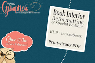 reformat your book interior or design a collector special edition