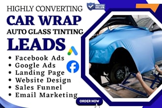 generate car wrap leads vinyl wrap window tinting leads auto repair sales funnel