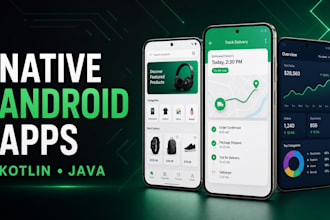 develop android apps in kotlin, java, firebase and apis