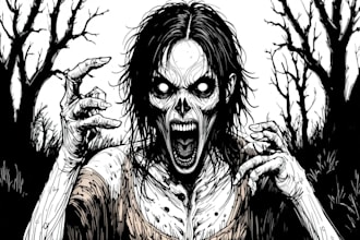 draw a horror illustration