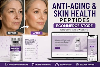design anti aging skincare peptide ecommerce store woocommerce website