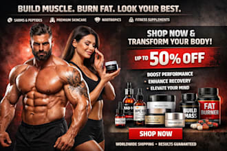 design bodybuilding website skincare sarms peptide fitness nootropic store