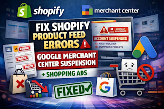 fix shopify product feed errors google merchant center suspension shopping ads