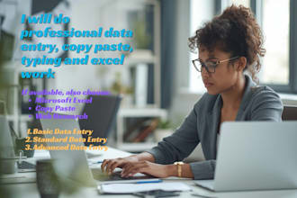 do professional data entry, copy paste, and research work