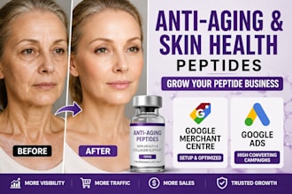 setup gmc and run google ads for skincare anti aging peptide product