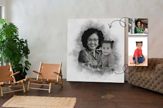 add a deceased loved one to your photo for memorial portrait
