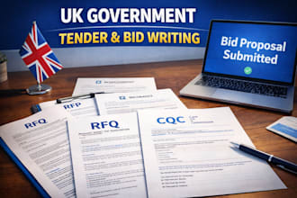 write bid proposal UK government tender rfp rfq rfi and cqc applications