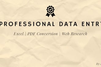 do accurate data entry and thorough web research