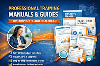 create professional training manuals and guides for corporate and healthcare