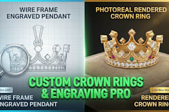 do 3d cad jewelry models coin designs lost wax casting 3d crown ring engraving