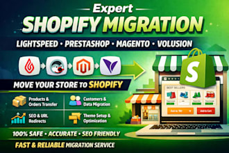 migrate move lightspeed prestashop magento volusion website migration to shopify