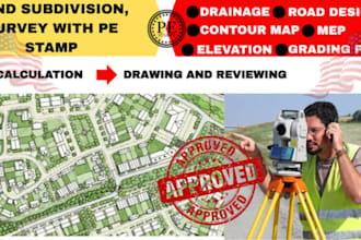 prepare topographic site plan subdivision, cadastral map and modify surveys