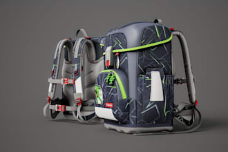 create 3d handbag, 3d backpack and 3d bag design model