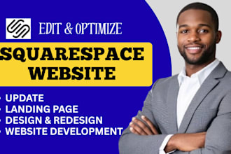 edit and update squarespace website design or redesign, SEO website development