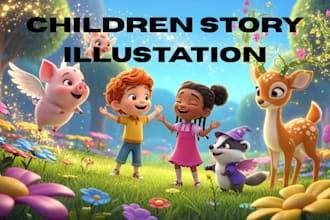 illustrate story book, children story book, picture book, and kids book