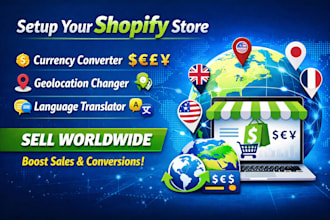setup shopify website currency converter geolocation changer language translator
