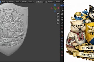digitalize 2d image to 3d printable model,coat of arm,3d toy,stl print,texture