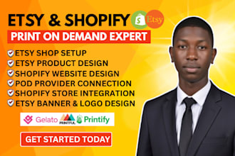etsy shopify print on demand store printify printful setup print on demand store