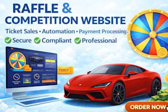 build raffle website competition website giveaway website with ticket system