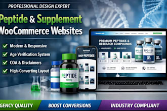 design peptide nootropic nutraceutical and supplement website using woocommerce