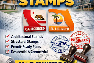 provide professional architectural stamp and engineering stamp