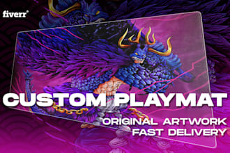 make original art for pokemon one piece tcg playmat