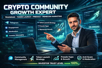 manage and grow your crypto token launch, presale, memecoin telegram community