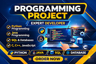 script java python bot c sql database coding programming project developer coder