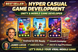 develop addictive trending hyper casual games for android or IOS in unity