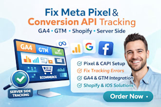 fix metal pixel, facebook capi, ga4 ecommerce tracking, gmt sever side tracking