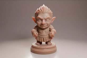 sculpt chibi figurine,cute oc for 3d print,bambulab,action figure,flexi stl file