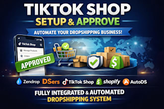 setup approve tiktok shop product sync zendrop cjdropshipping autods integration