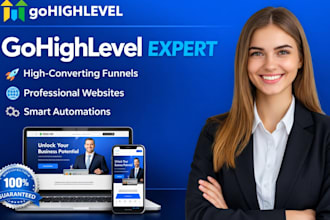 be your go high level expert, build website on gohighlevel, ghl sales funels