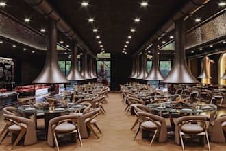 do 3d restaurant design, culinary space design, hospitality interior, food venue