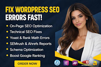 do wordpress onpage technical SEO fix yoast rank math error semrush ahref report