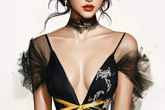 draw a fashion illustration or sketch