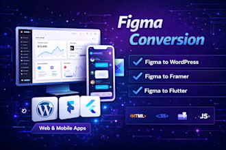 convert figma design to wordpress, framer, or flutter