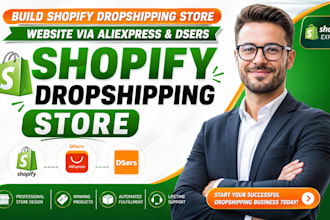 build shopify dropshipping store shopify website via aliexpress alibaba dsers